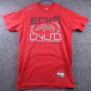 Ecko Unltd Shirt‎ Mens Medium Red Rhino Logo Graphic Tee Streetwear 1972
